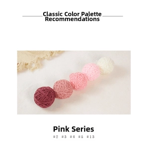 Detailed view of 5cm pink gradient yarn balls set for Christmas tree decoration