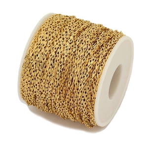 Golden stainless steel bow knot chain roll for DIY jewelry making and accessories