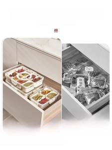 Before and after contrast of spice drawer organization using airtight seasoning containers