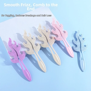 Detail view of ventilated hair brushes in five Morandi colors with ergonomic handles