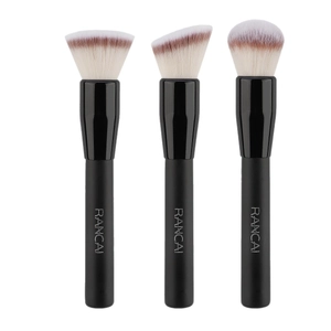 Lot de 3 pinceaux de maquillage professionnels avec poils synthétiques dégradés et manche noir