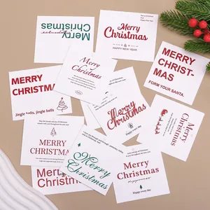 Creative Christmas gift tags set with festive snowman and tree designs on white cardstock