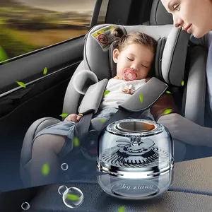 Solar powered rotating car air freshener with natural plant extract for baby safe use