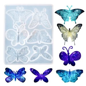 Moule En Silicone Papillon Multi Cavités 3D Résine Époxy DIY Création De Bijoux Pour Boucles D'oreilles Pendentifs Colliers Outil