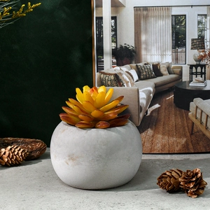 Détail du moule en silicone pour pot de succulentes rond avec texture de surface grise