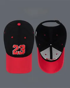 Adjustable number 23 baseball cap with contrast brim and front 3D embroidery detail