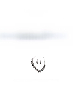 Detailed size specifications of silver geometric teardrop necklace and earring set