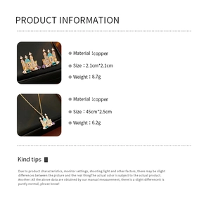 Detail specifications for castle jewelry set with dimensions and weights for earrings and necklace