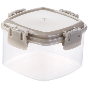 Lot de 4 boîtes de conservation carrées transparentes avec couvercles hermétiques bicolores