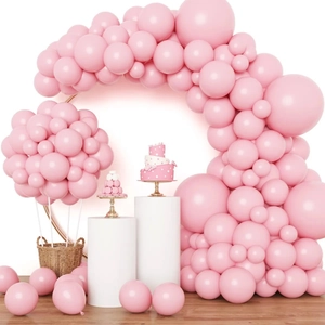 Pink matte latex balloon arch kit for birthday party decorations and romantic events