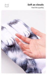 Close-up of soft microfiber cat hand towel showing plush texture and high resilience
