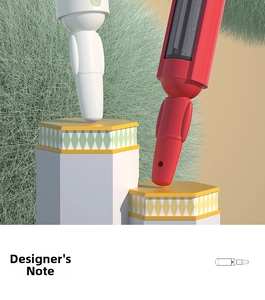 Minimalist capsule design personal hair trimmer with red and white matte finish casing