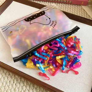 Colorful high elasticity hair bands set in a frosted zipper bag with cute bird print