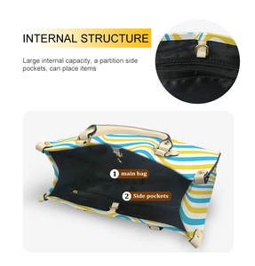 Internal structure detail of the Jack Skellington tote bag with one main bag and side pockets