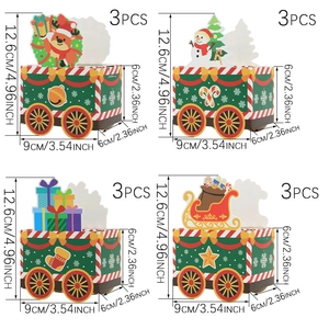 Christmas train advent calendar gift boxes with reindeer and snowman patterns for candy packing