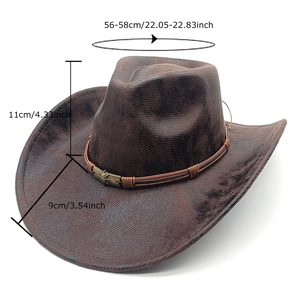 Vintage brown suede fedora with star buckle and dimensions of 56-58cm brim height 11cm