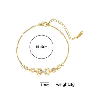 Vergoldetes Edelstahlarmband mit Muschelschmetterling und Zirkonia, 16+5cm verstellbar