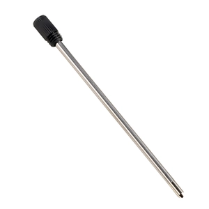 Short 70mm black ink metal ballpoint pen refills on a clean white background