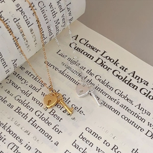 Elegant 925 sterling silver heart lock and key necklaces in gold and silver finishes