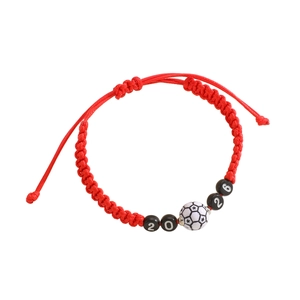 Adjustable red braided 2026 World Cup football souvenir bracelet for men and women