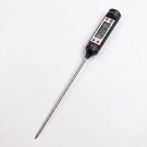 Digital food thermometer TP101 with stainless steel probe and LCD display for BBQ