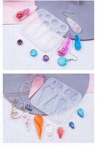 Macro detail of silicone jewelry molds for resin earrings with star and moon shapes