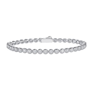 Elegant 925 sterling silver tennis bracelet with sparkling round cut moissanite stones