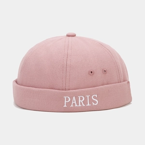 Pink PARIS embroidered canvas miki hat for men and women with metal side eyelets