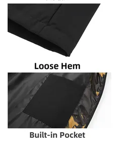Detailansicht der Outdoorjacke mit lockerem Saum und praktischer Innentasche