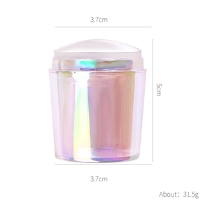 Iridescent milky white silicone nail stamper tool with precise 5cm height measurement
