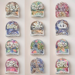 Rhinestone Artificial Pearl Baseball Cap Floral Print Decorative Letter Crown Hat For Women Hip Hop Adjustable Sunshade