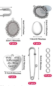 Kit per la creazione di gioielli con ciondoli per bouquet ovali vassoi cabochon in vetro