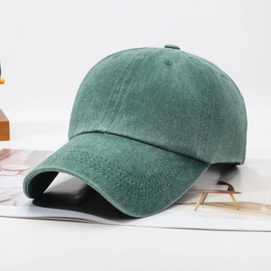 Vintage Washed Polyester Baseball Cap For Women Men Distressed Plain Solid Color Sun Hat Casual Outdoor Adjustable Cap