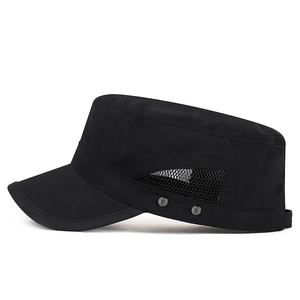 Men's quick-dry cadet cap with breathable mesh side panels and adjustable sun visor