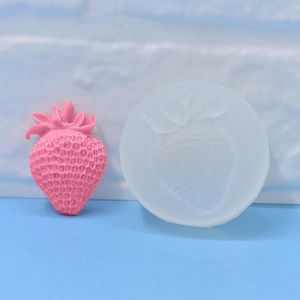 Stampo in silicone a forma di fragola 3D per candele sapone e progetti artigianali
