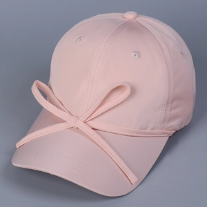 Women Satin Baseball Cap Sweet Bow Knot Breathable Sun Hat Adjustable Lightweight Korean Style Fashion Outdoor