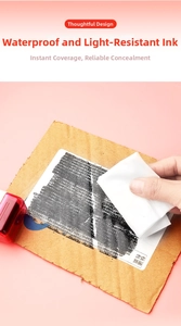 Detail of waterproof ink on kraft paper demonstrating the privacy stamp's high coverage