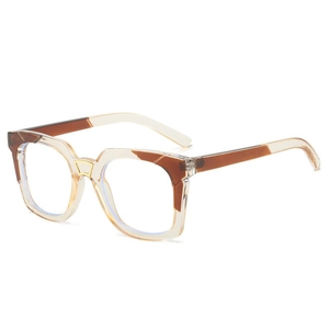 Occhiali da sole quadrati oversize retrò con montatura bicolore nero e champagne in acetato