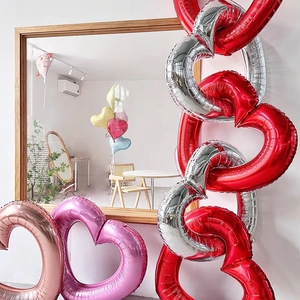 Hollow Heart Foil Balloons Metallic Glossy Aluminum Film For Wedding Birthday Party Decoration Festive Decor