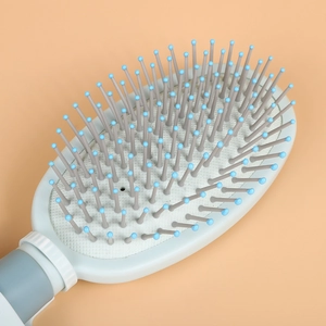 Portable blue anti-static air cushion hairbrush for scalp massage and hair detangling