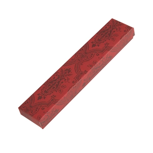 Elegant rectangular red paisley pattern jewelry gift box for necklaces and bracelets