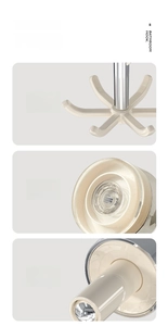 Detail of 360 rotating six-claw hook with vacuum suction cup for wall-mounted storage