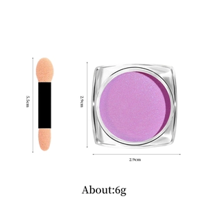 Poudre à ongles aurore violette translucide avec applicateur éponge pour manucure DIY