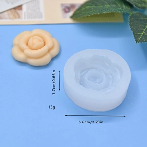 3D rose flower silicone mold for DIY baking and cake decorating with detailed petal texture
