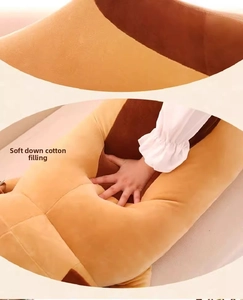Detail of plush dog pillow showing soft down cotton filling with hand press texture