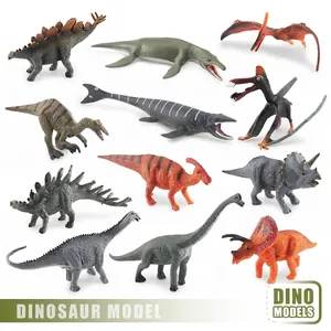 Set de 12 figuras realistas de dinosaurios incluyendo Estegosaurio y Triceratops