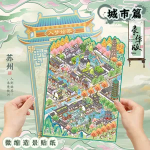 DIY Miniature Scenery Stickers PET Waterproof Cartoon Landscape Decoration For Scrapbooking Journaling Cute Aesthetic