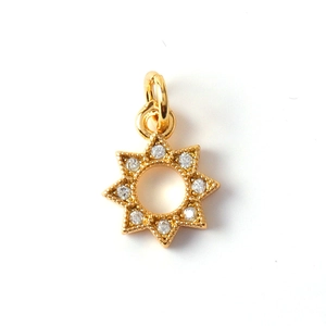 Golden sun moon star pendant with zircon stones and jump ring for DIY jewelry making