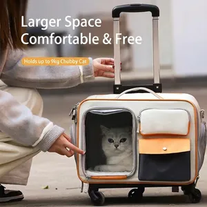 Sac à roulettes portable pour animaux, roues pivotantes, capacité 9kg pour voyages