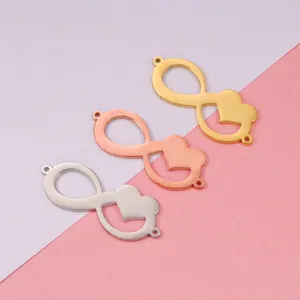 Infinity Heart Jewelry Connector Pendant 304 Stainless Steel Mirror Polished DIY Necklace Bracelet Making Findings